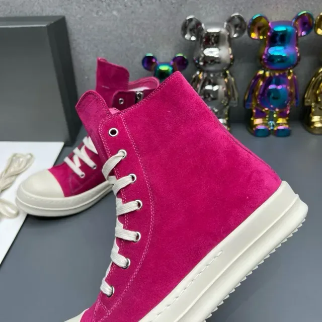 Fuchsia Suede High-Top Platform Sneakers 2