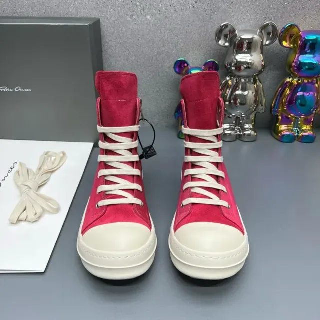 Fuchsia Suede High-Top Platform Sneakers 4