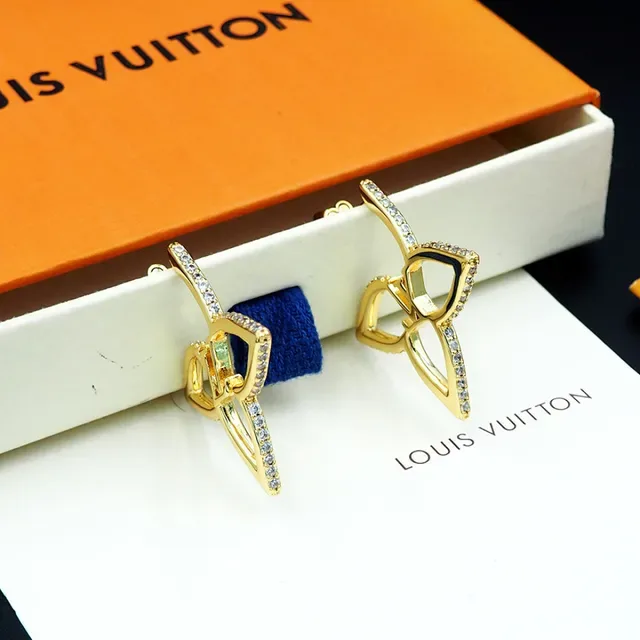 Geometric Pavé Gold-Tone Leaf Motif Earring 6