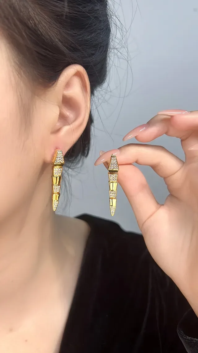 Geometric Segmented Pavé-Set Rose Gold Clip-On Earrings 5