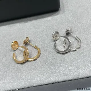 Gold and Silver Geometric Faceted Hoop Earrings