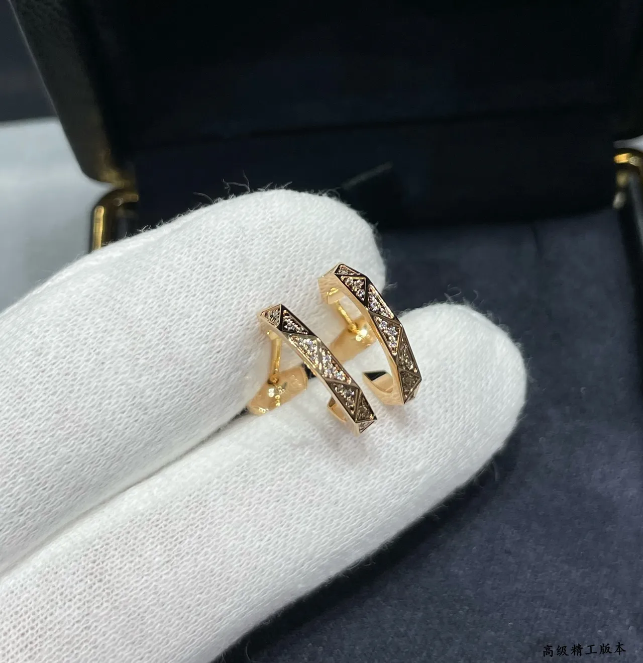 Gold and Silver Geometric Faceted Hoop Earrings 6