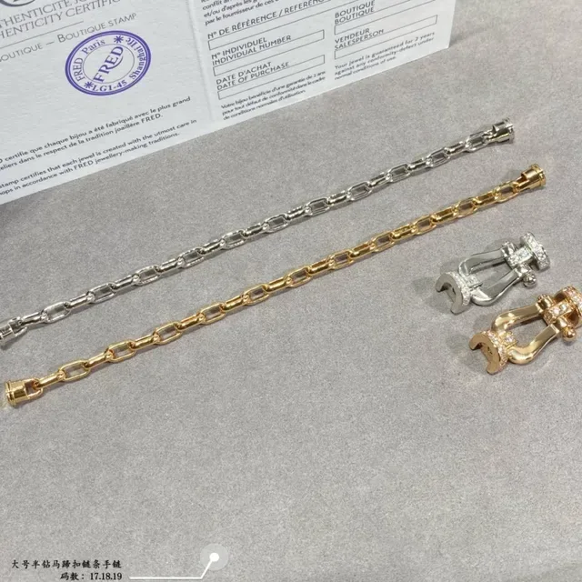 Gold and Silver Horseshoe-Clasp Crystal Link Bracelets 5