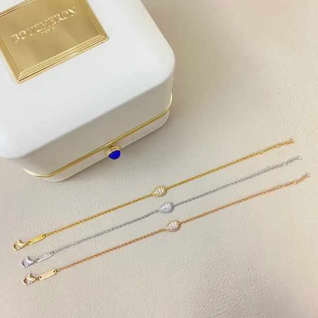 Braceletes de corrente rope com pingente de gota pavé em tom dourado e prata 2