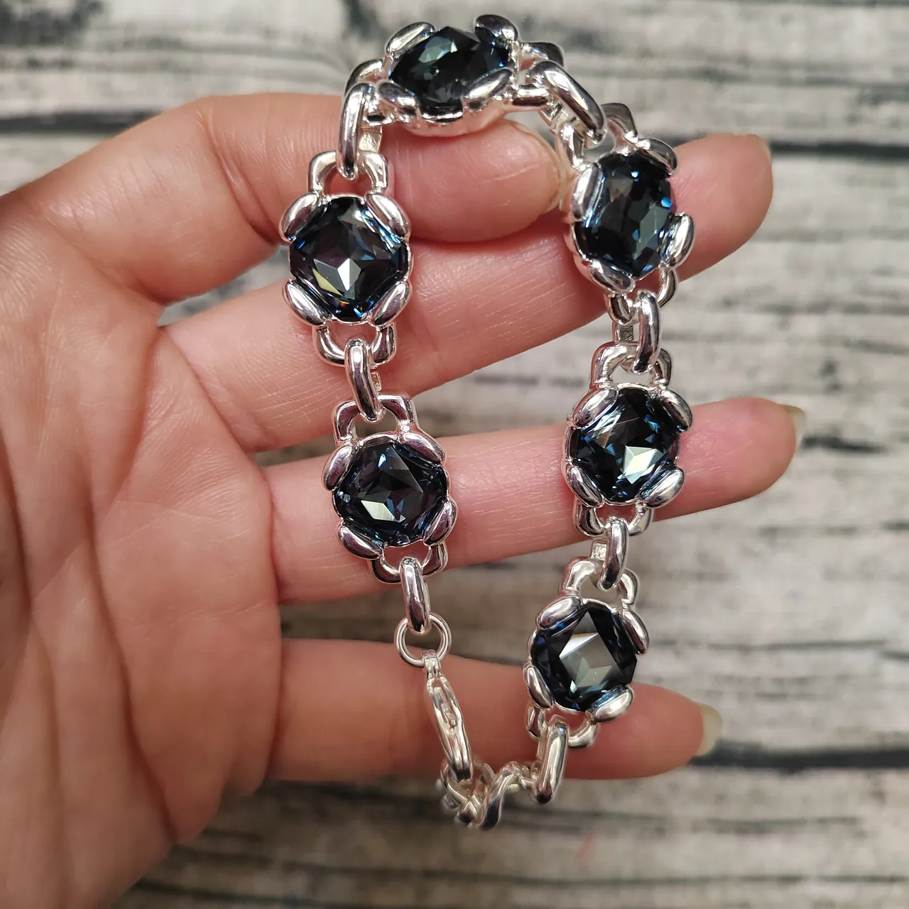 Gold and Silver Tone Teardrop Stone Open-Cuff Bracelets 8