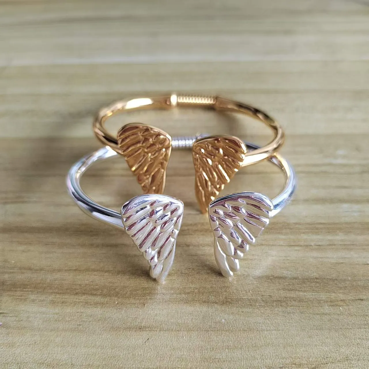 Gold and Silver Tone Teardrop Stone Open-Cuff Bracelets 19