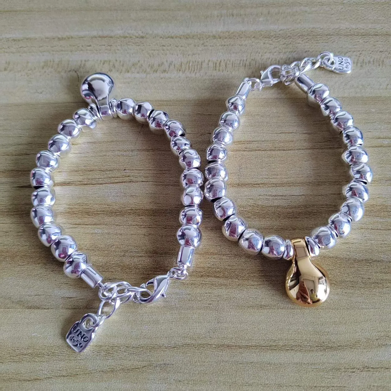 Gold and Silver Tone Teardrop Stone Open-Cuff Bracelets 24