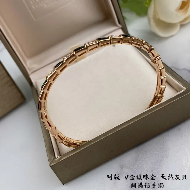 Gold Black Segmented Geometric Bangle Pavé Crystal Accents Bracelet 2
