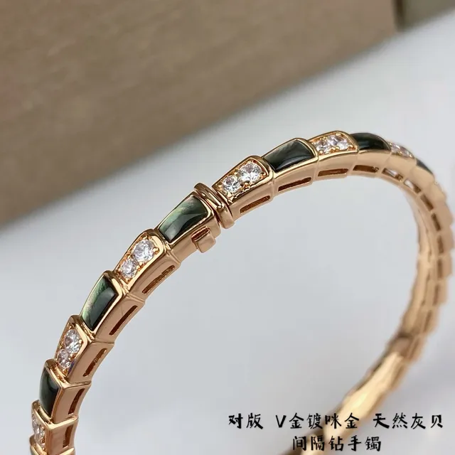 Gold Black Segmented Geometric Bangle Pavé Crystal Accents Bracelet 5