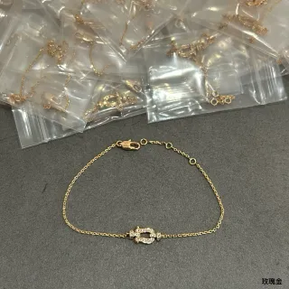 Corrente de Ouro Pavé-Stone D-Clasp Pulseira