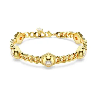 Bracelet Chaîne Curb en Or avec Bisel Hexagonal de Pierre