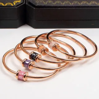 Pulseira Bangles de Ouro Multicolor com Contas de Pedra Facetada