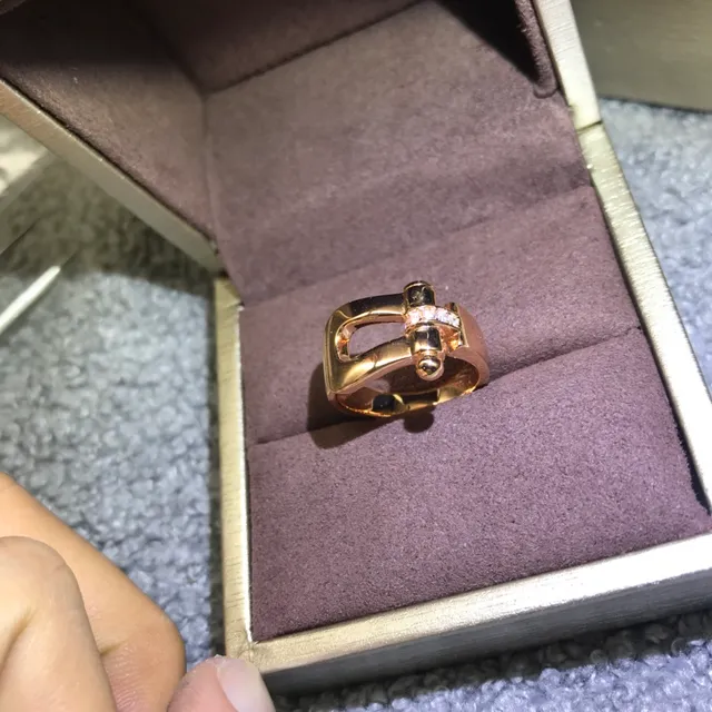 Gold Silver Buckle-Inspired Metallic Ring 6