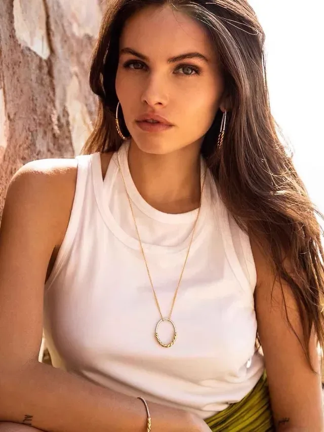 Gold Silver Chain Oval Pendant Necklace 3