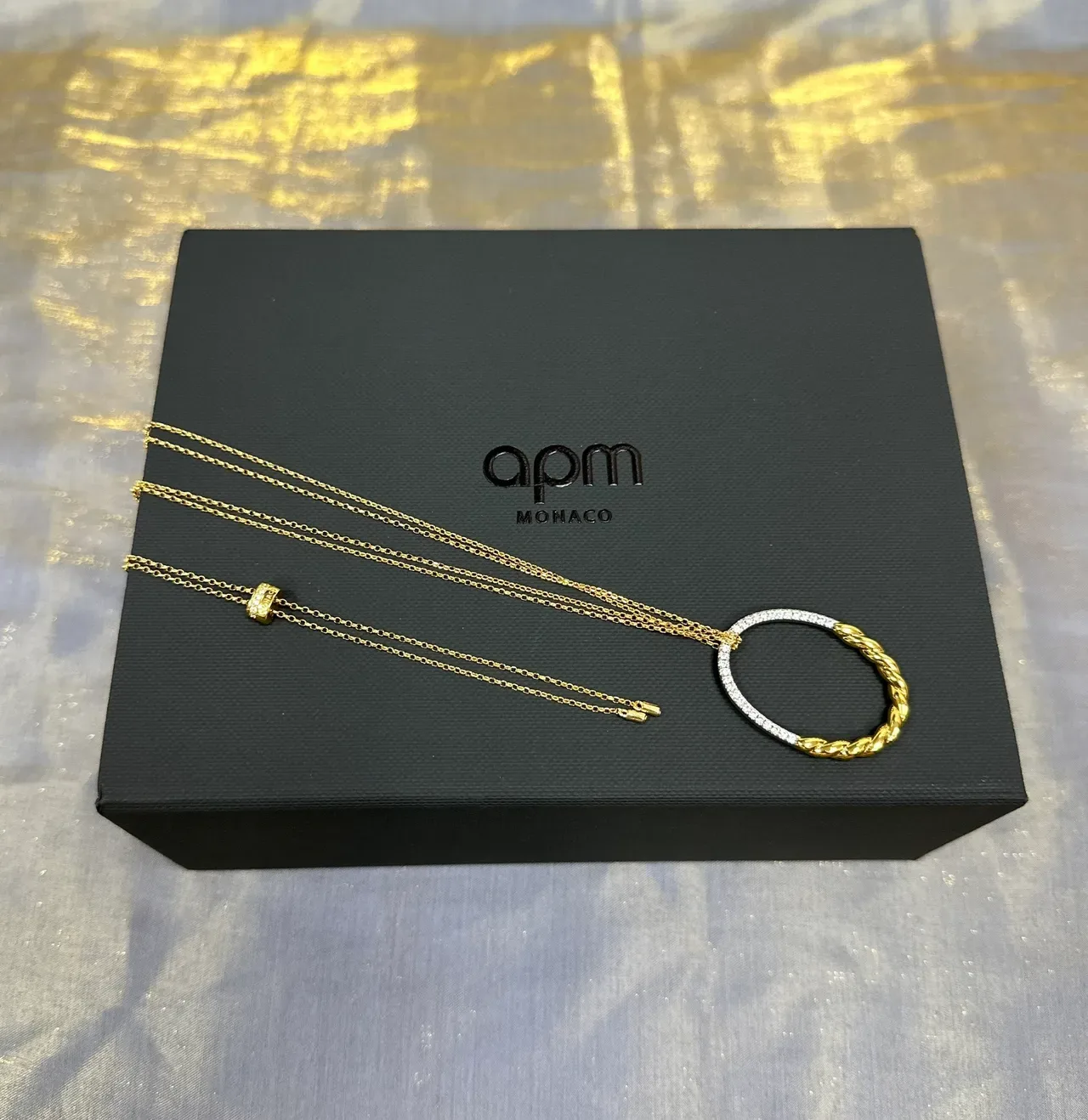 Gold Silver Chain Oval Pendant Necklace 6