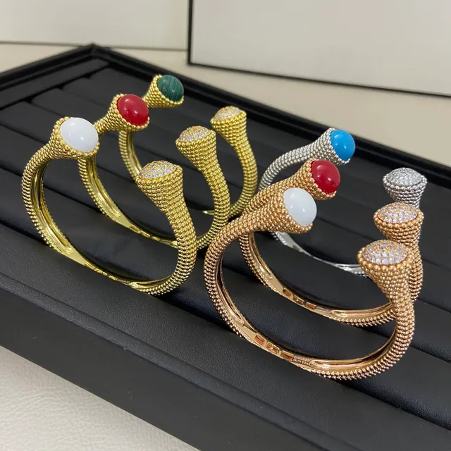 Gold Silver Open-Cuff Bangles Textured Mesh Bands Bracelet 3