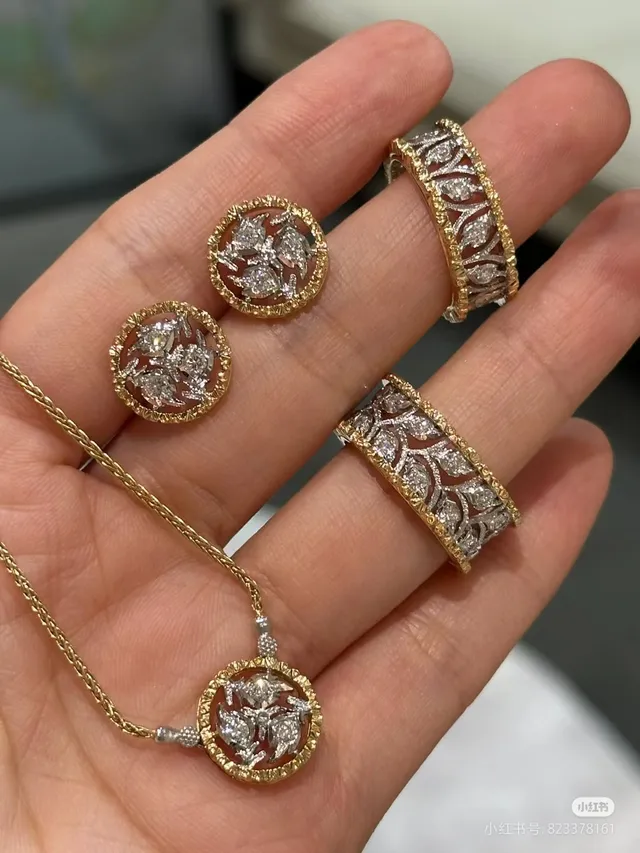 Gold Silver Rope Chain Two-Tone Metal Necklace 3