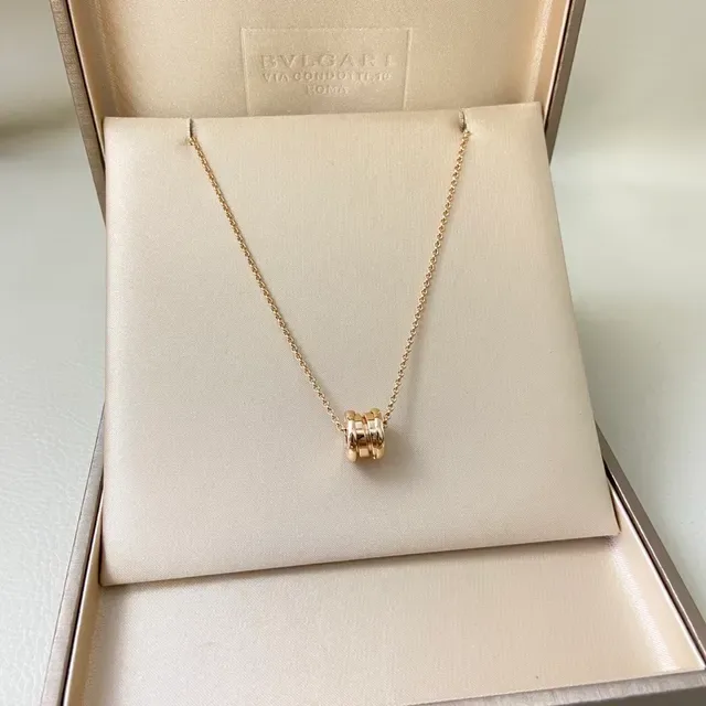 Gold Silver Rose Gold Cylindrical Barrel Pendant Necklaces 6
