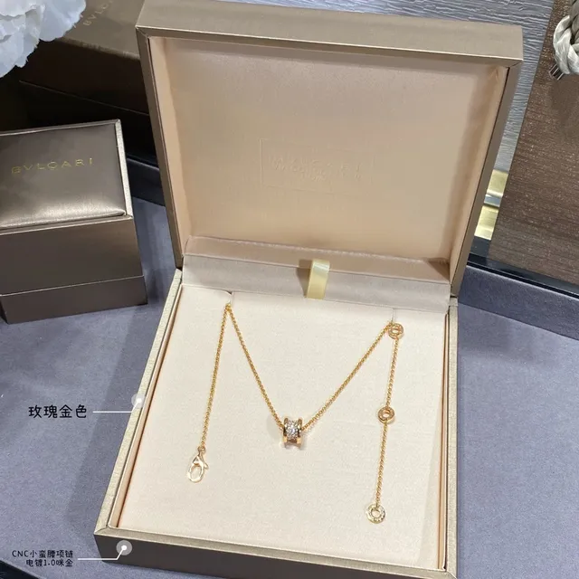 Gold Silver Rose Gold Pavé Barrel Charm Necklace 4