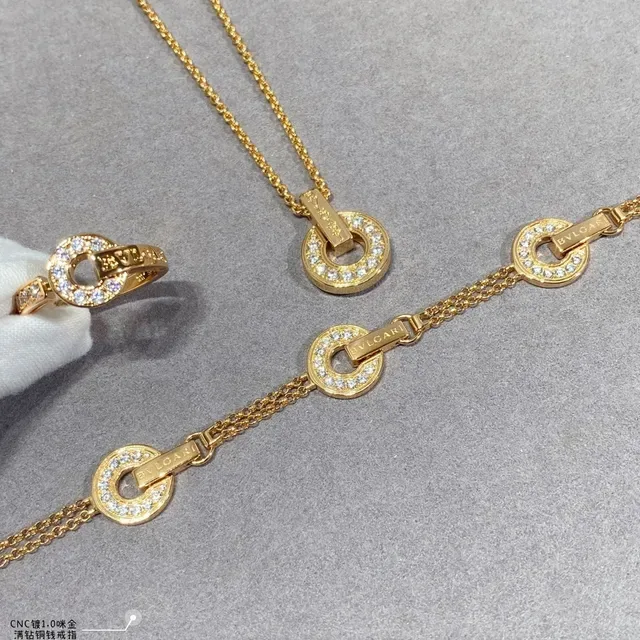 Gold-Tone Circular Pavé Crystal Ring 2