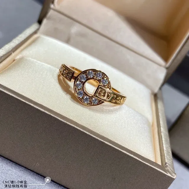 Gold-Tone Circular Pavé Crystal Ring 6