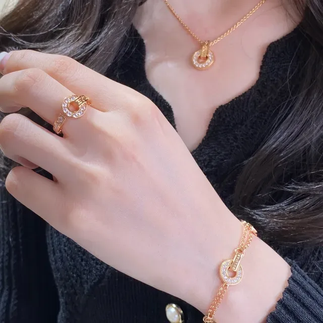 Gold-Tone Circular Pavé Crystal Ring 9