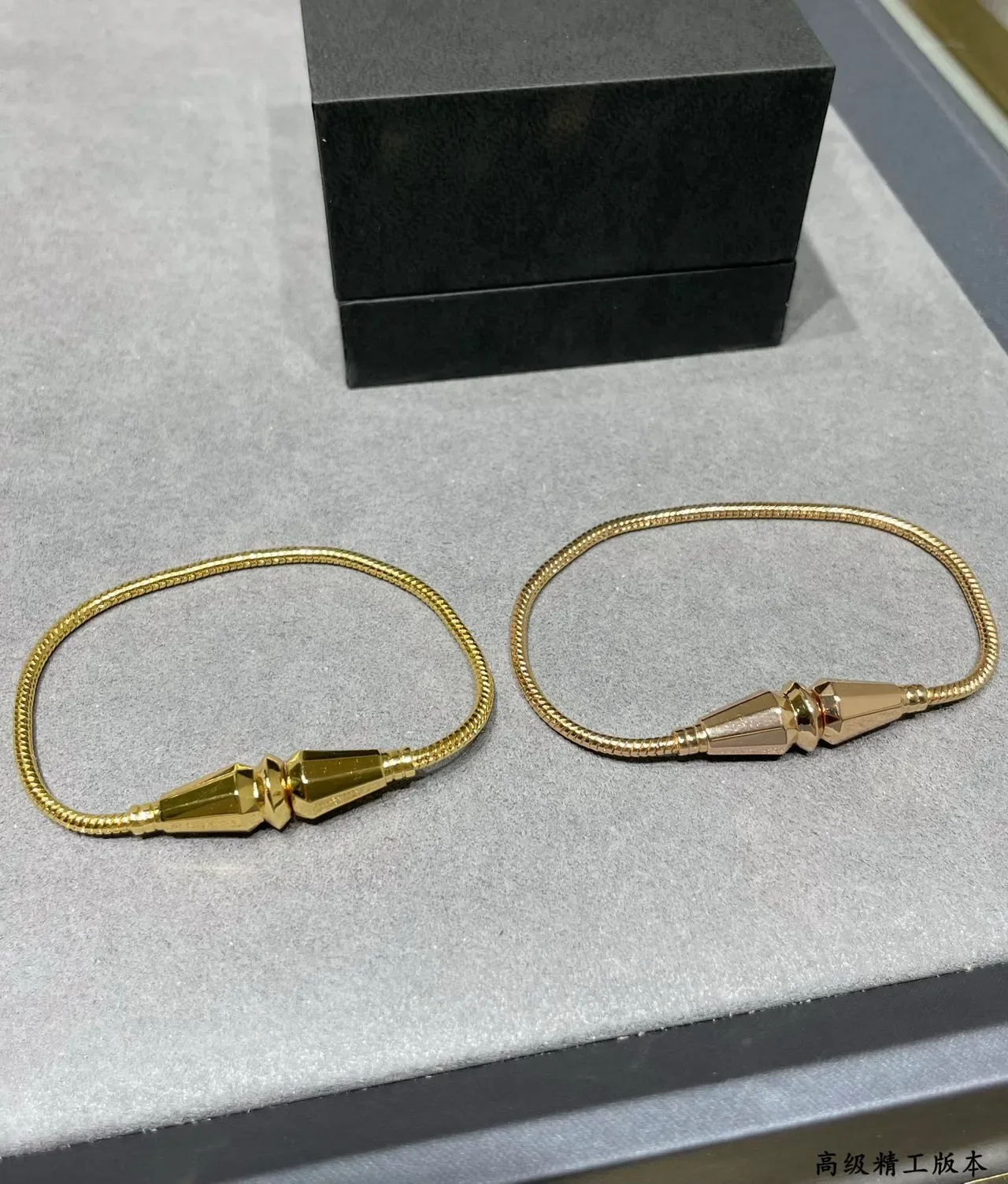 Gold-Tone Geometric Faceted Black Inlay Bangle Bracelet 8