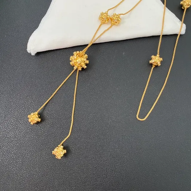 Gold-Tone Multi-Pendant Dangling Chain Necklaces 6
