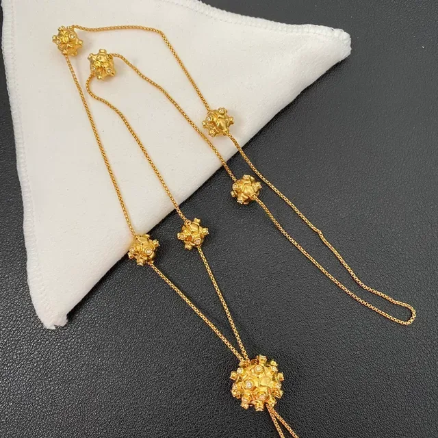 Gold-Tone Multi-Pendant Dangling Chain Necklaces 9