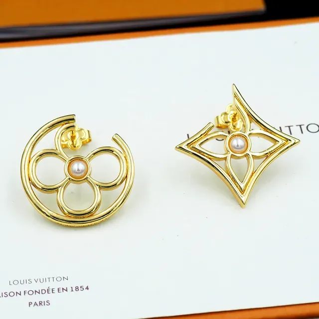 Gold-Tone Openwork Pearl-Centered Geometric Stud Earrings 2