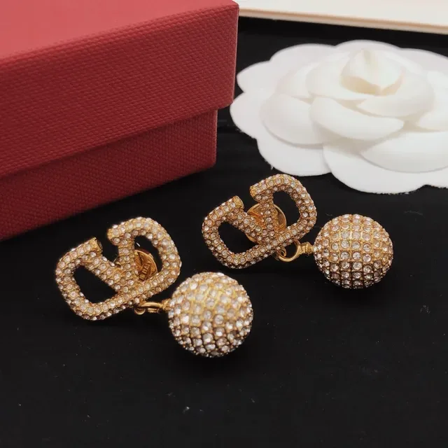Gold-Tone Pavé Crystal Geometric Dangling Ball Earrings 4