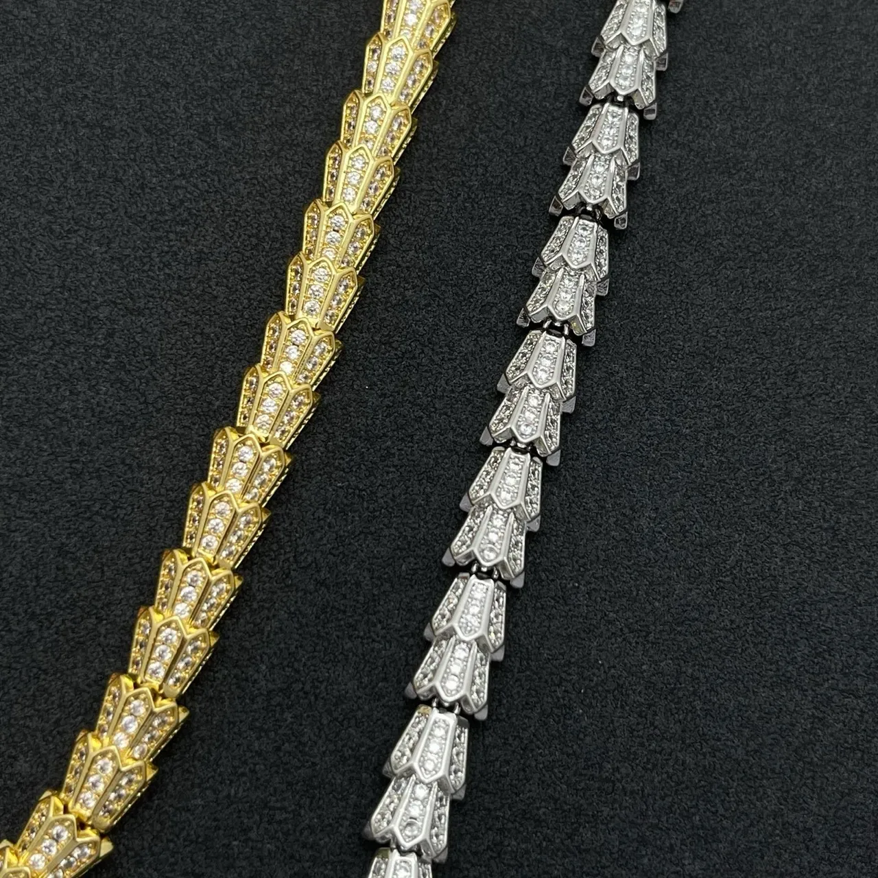 Gold-Tone Pavé Snake Motif Necklace 3