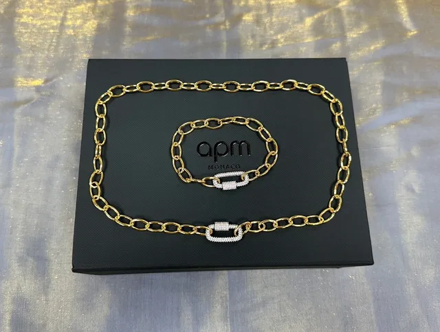 Gold-Tone Pavé Stone Chain Link Bracelet 4