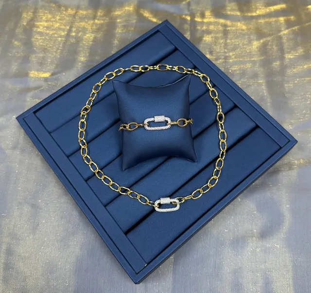 Gold-Tone Pavé Stone Chain Link Bracelet 7