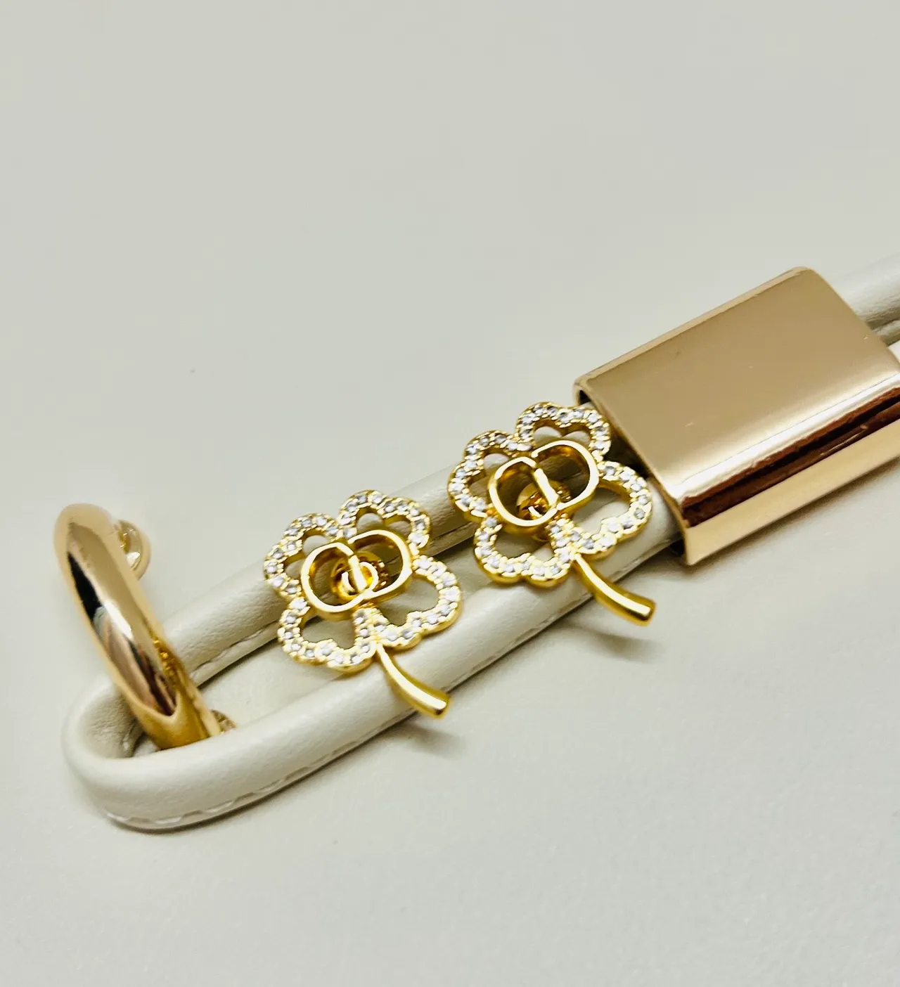 Gold-Tone Quatrefoil Pavé Crystal Stud Earrings 2