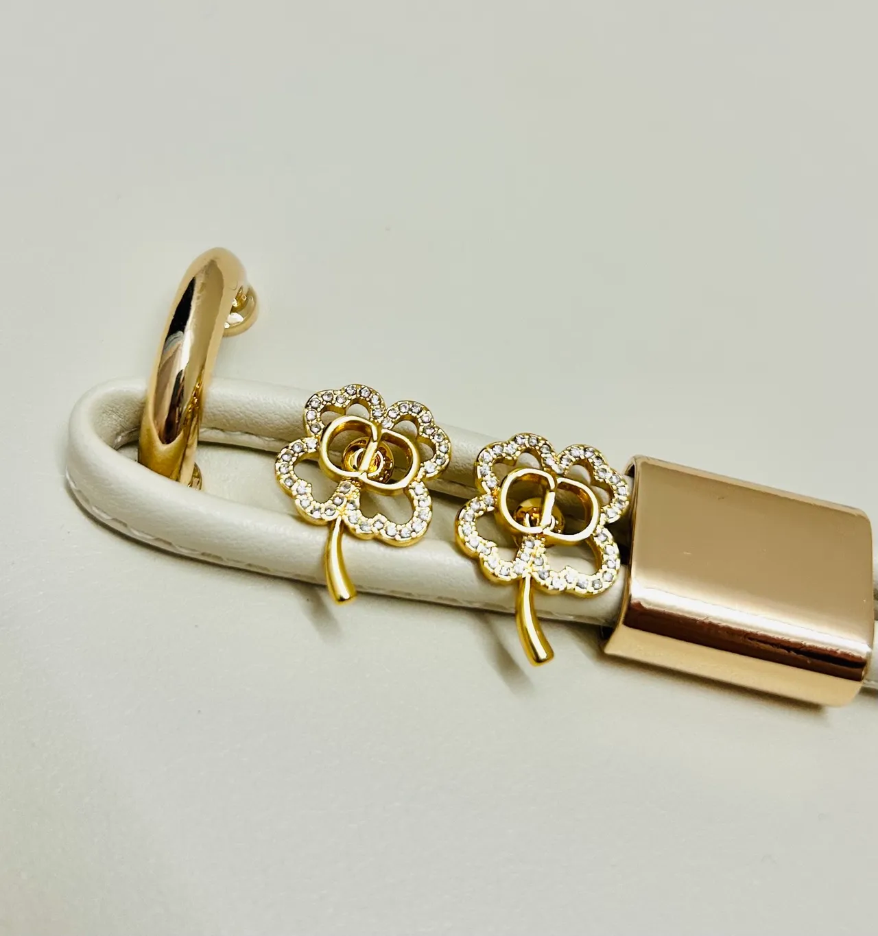 Gold-Tone Quatrefoil Pavé Crystal Stud Earrings 5
