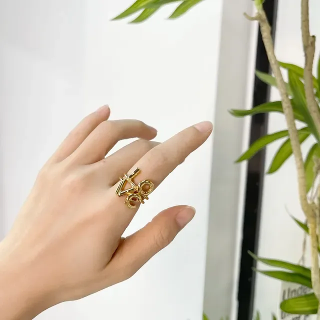 Gold-Tone Sculpted LOVE Letter Ring 4