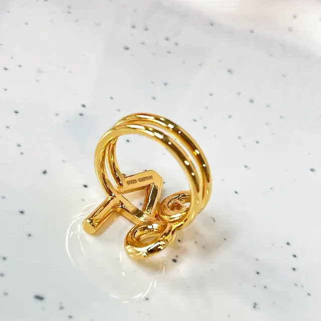 Gold-Tone Sculpted LOVE Letter Ring 7