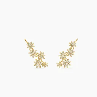 Gold-Tone Starburst Pavé Ear Cuffs Earrings