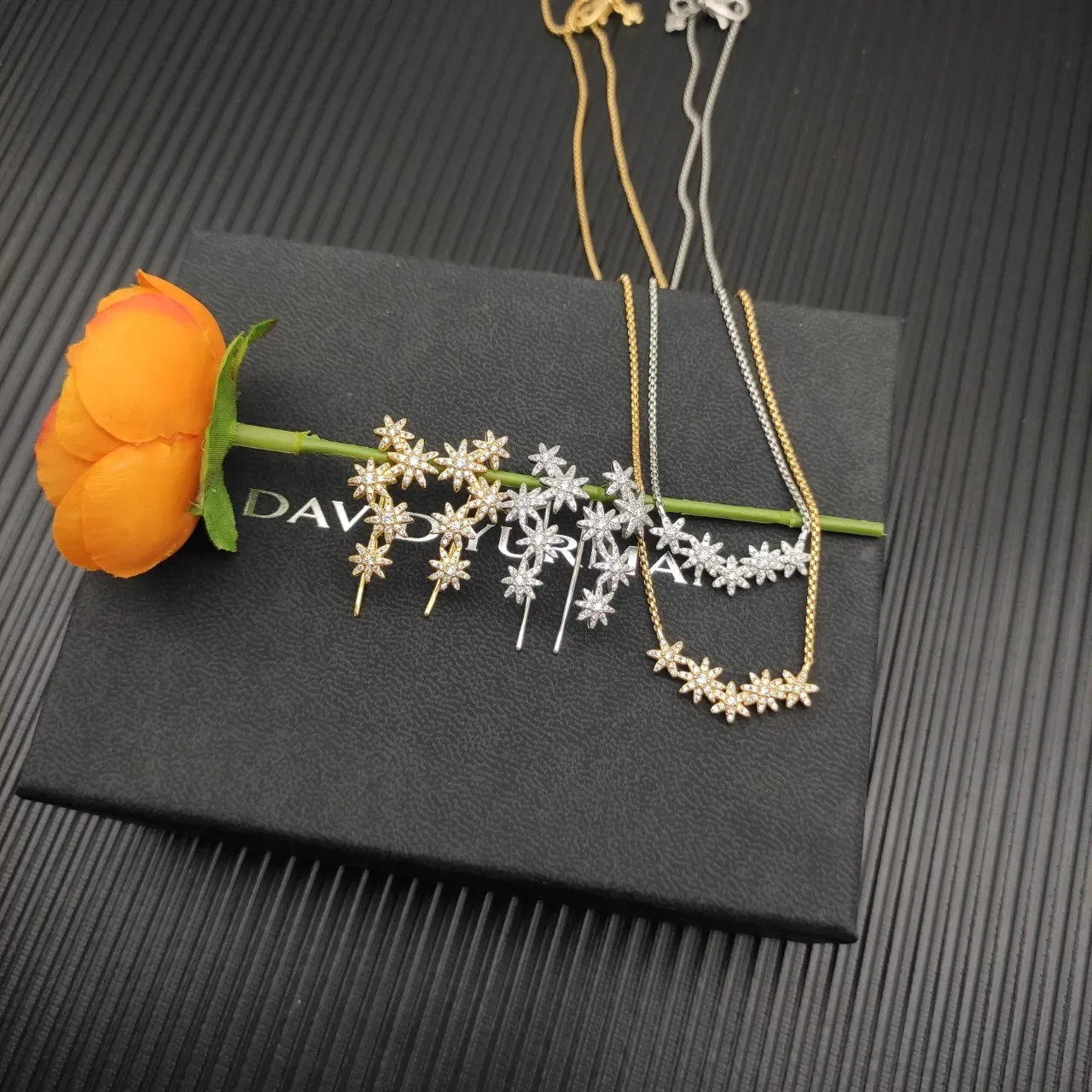Gold-Tone Starburst Pavé Ear Cuffs Earrings 4