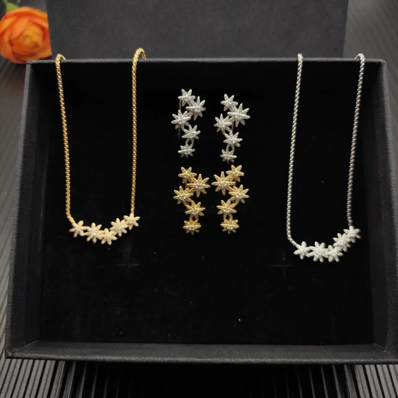 Gold-Tone Starburst Pavé Ear Cuffs Earrings 5