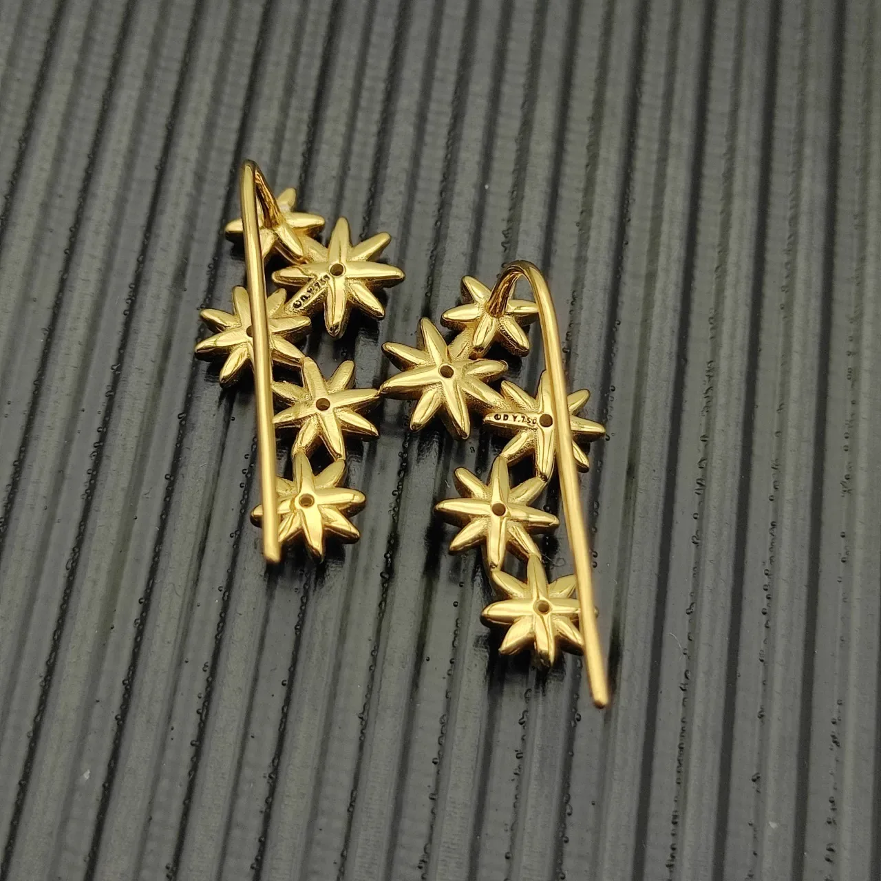 Gold-Tone Starburst Pavé Ear Cuffs Earrings 7