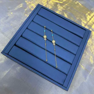 Gold-Tone Turquoise Bead Sunburst Charm Dangle Earrings