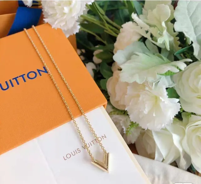 Gold-Tone V-Shaped Pendant Necklace 2