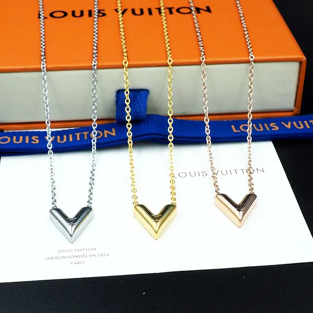 Gold-Tone V-Shaped Pendant Necklace 3