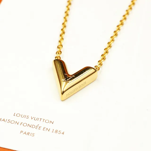 Gold-Tone V-Shaped Pendant Necklace 5