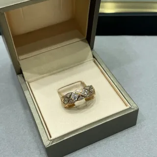 Gold-Tone Woven Pavé Ring
