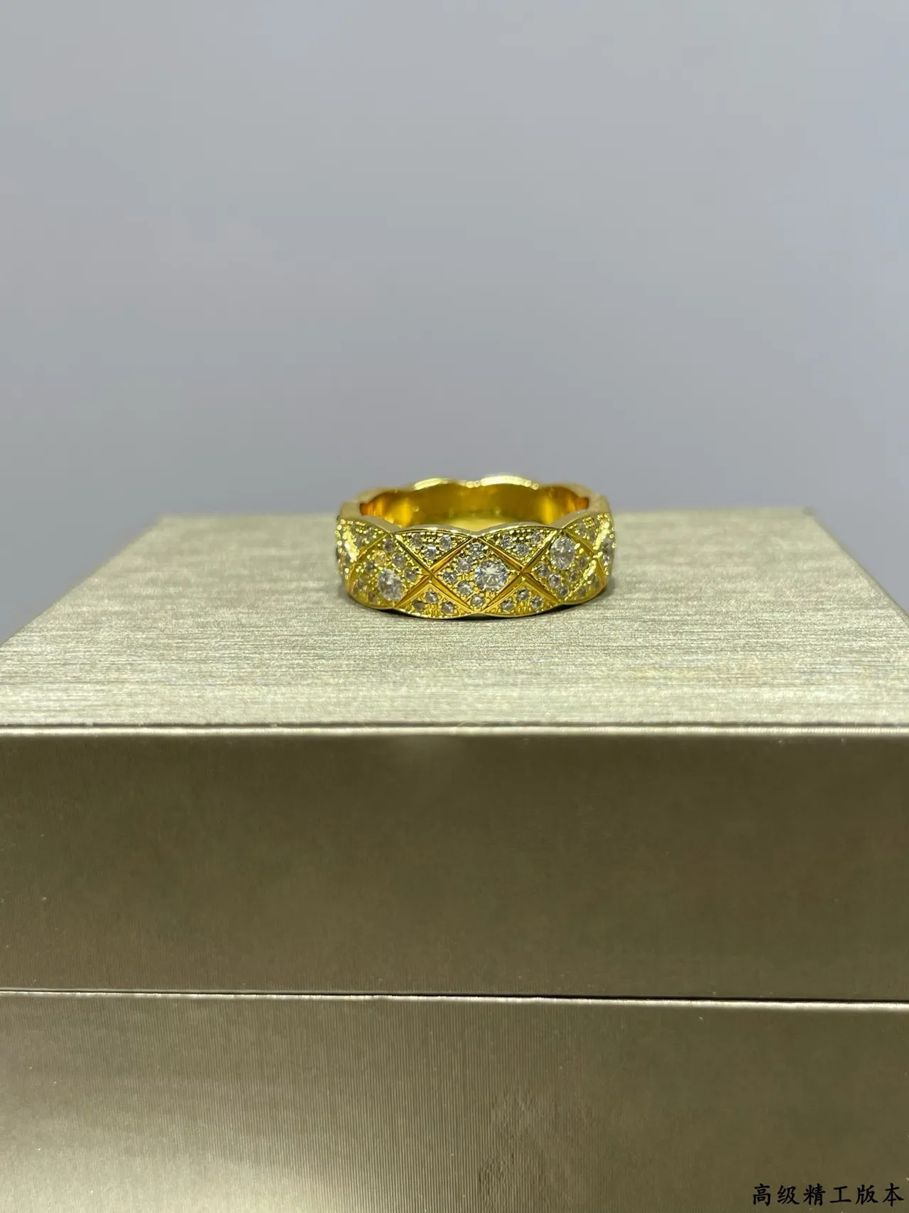Gold-Tone Woven Pavé Ring 3