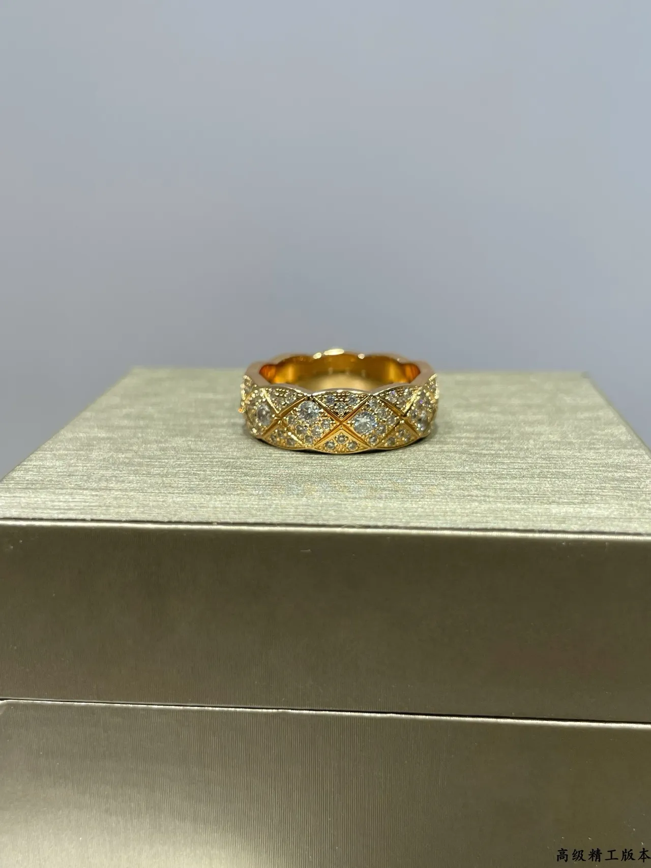 Gold-Tone Woven Pavé Ring 5