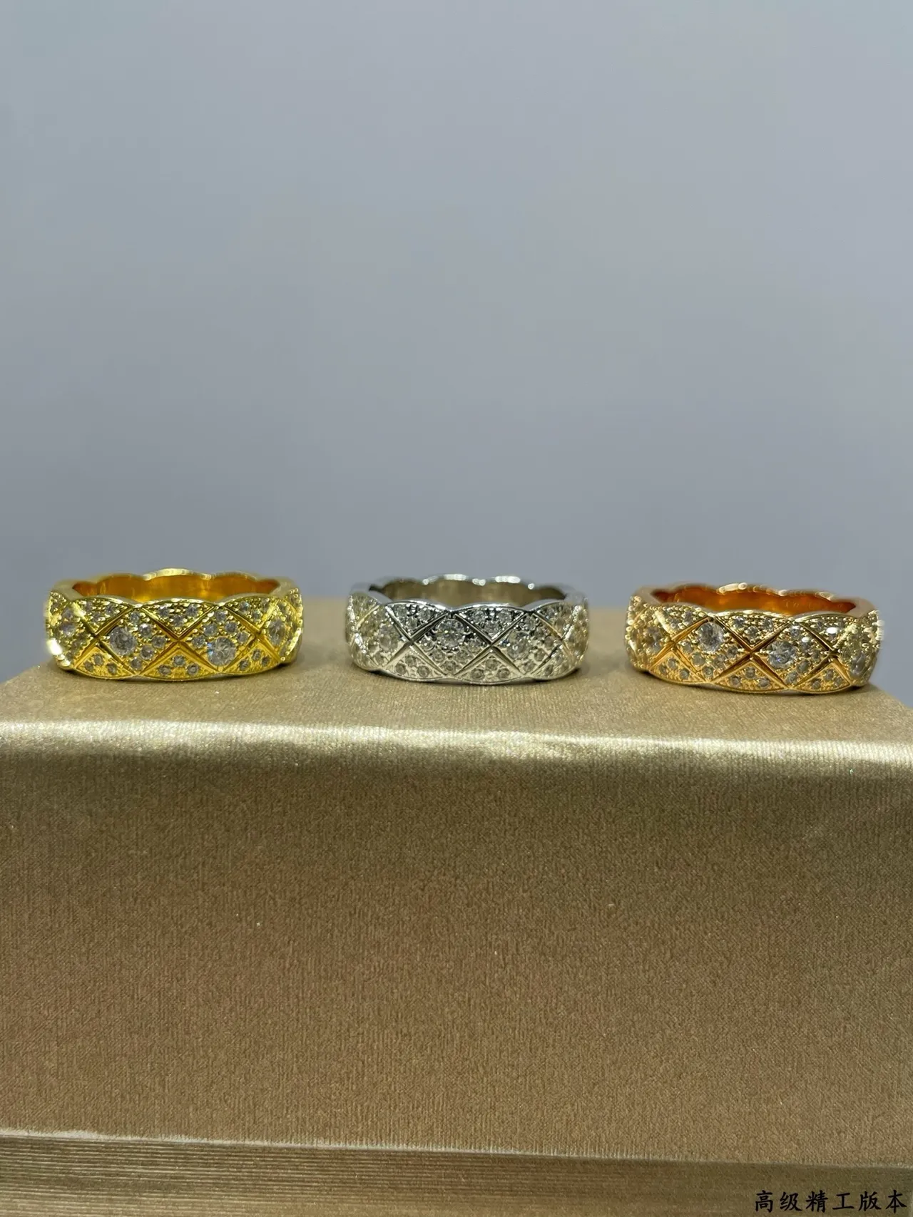 Gold-Tone Woven Pavé Ring 6